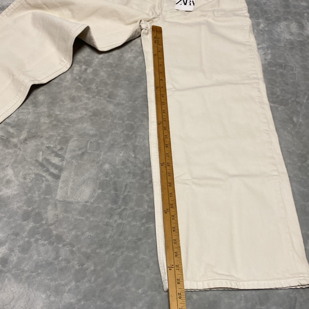 Zara Cream Wide Leg Jeans – Mid Rise | Size 4 | NWT - Picture 14 of 15